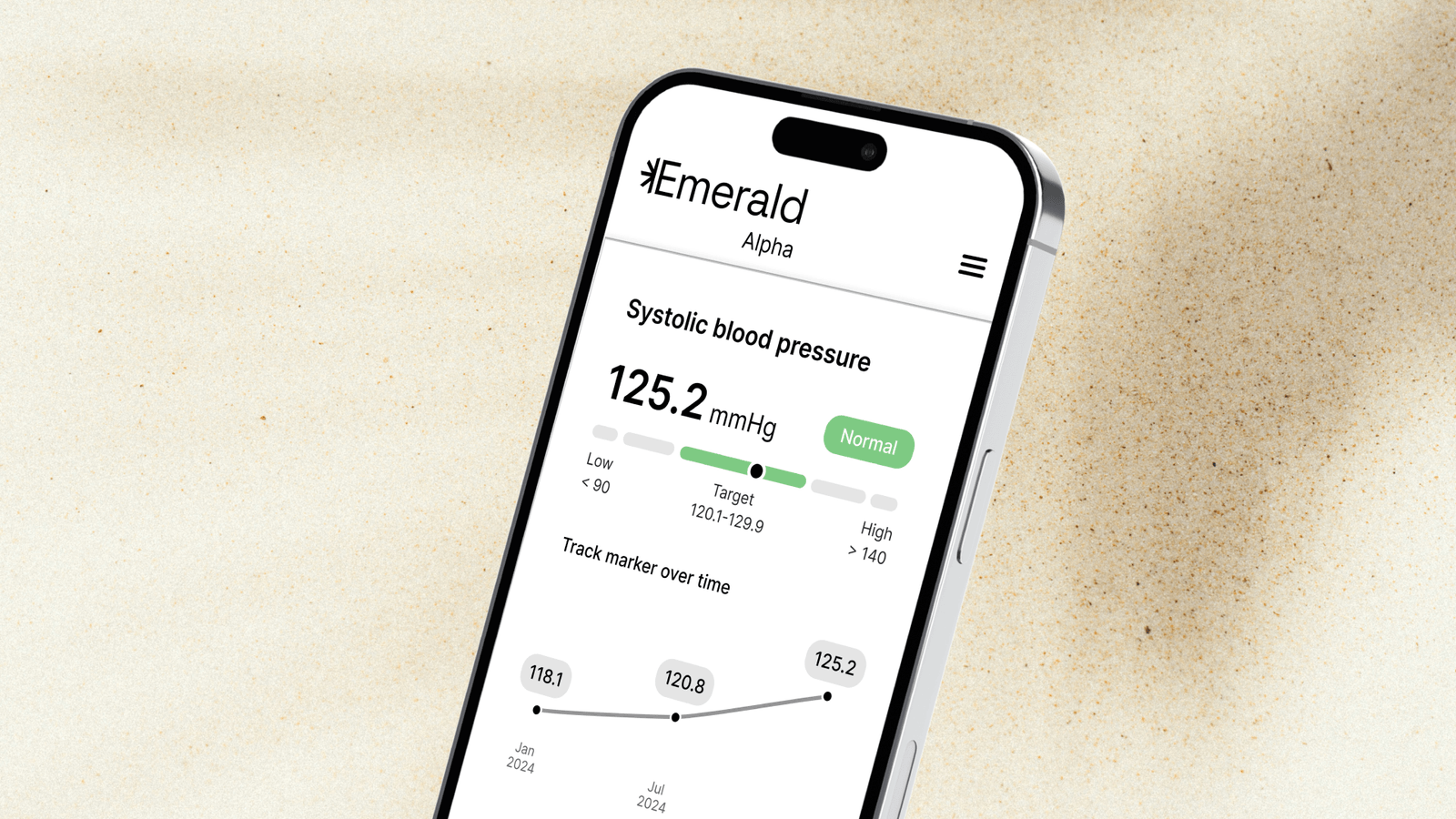 Emerald longevity platform dashboard, 115+ biomarkers as one health score